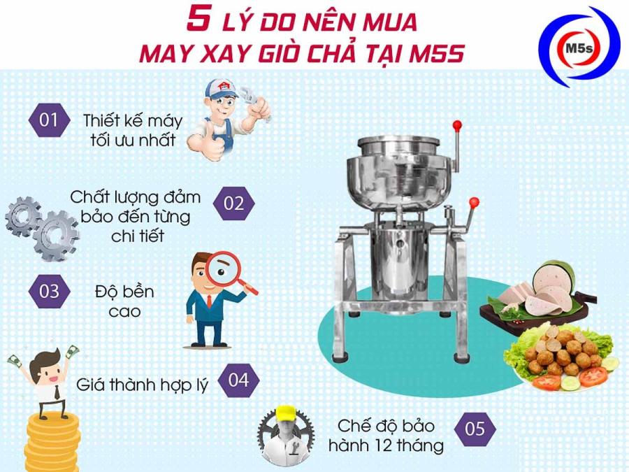 Máy xay giò chả công nghiệp m5s