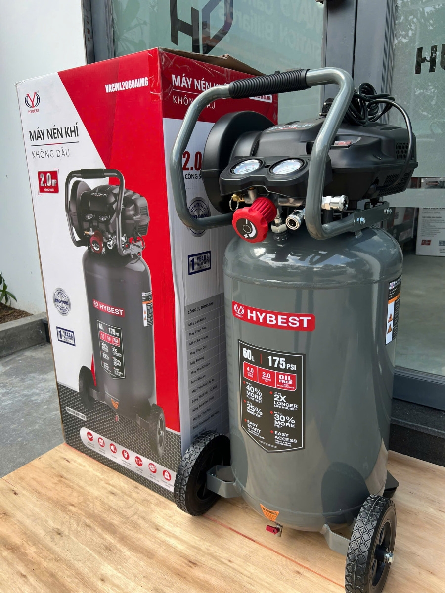Máy Nén Khí Không Dầu 60L Hybest ACWL2060AIMG 2HP